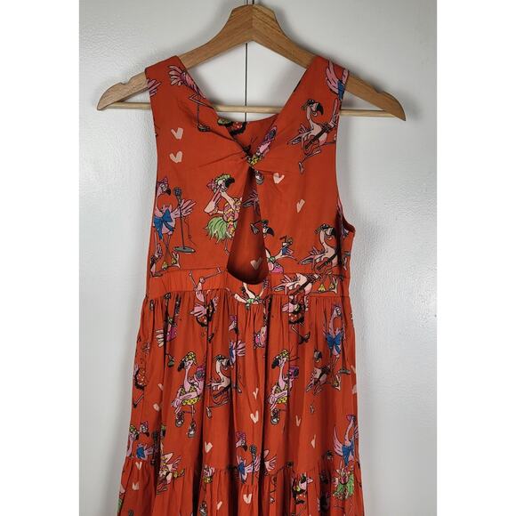 Stella McCartney Teen Flamingo Party Tiered Sleeveless Dress | Teens 14 - Picture 3 of 10